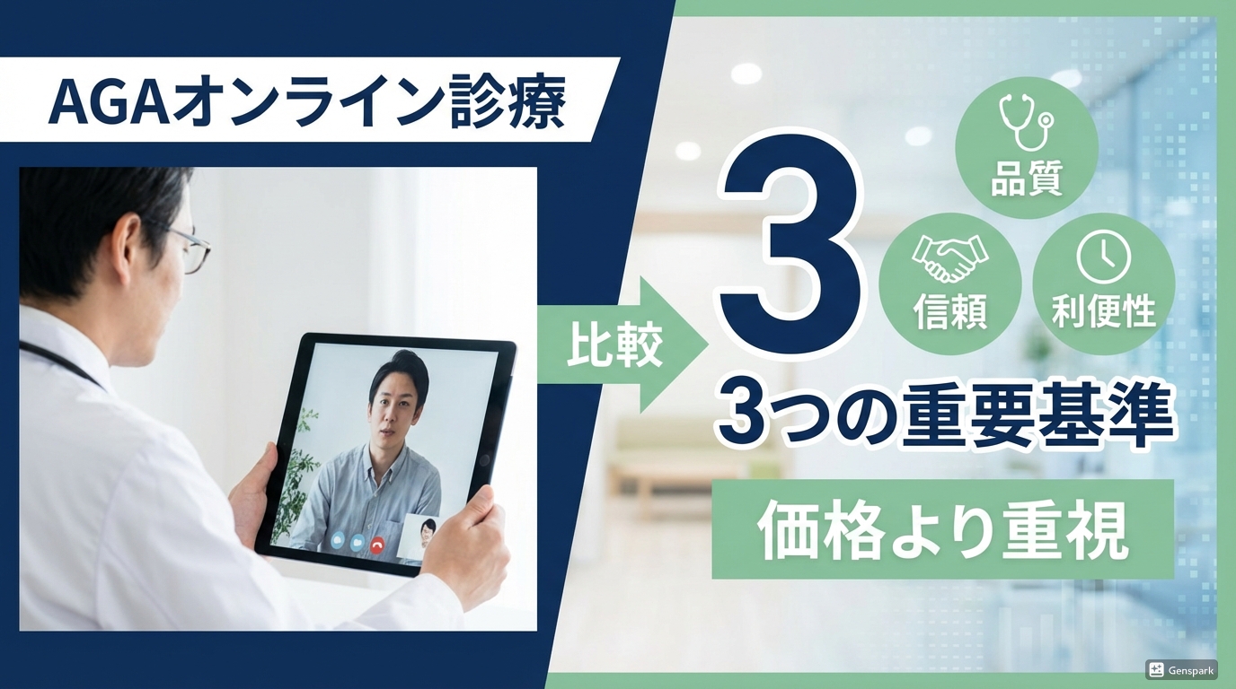 AGAオンライン診療比較｜料金より大事な3つの判断基準