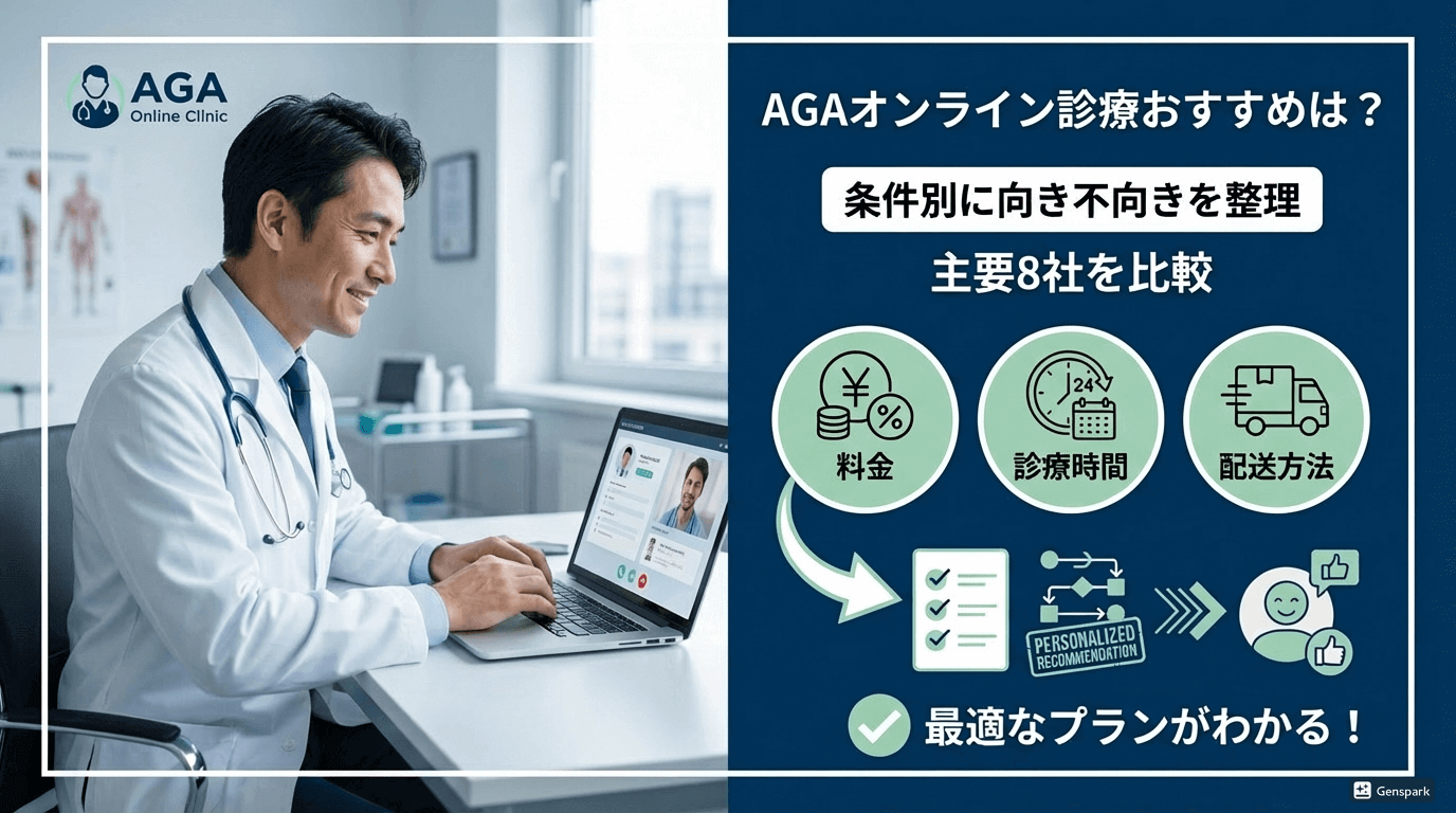 AGAオンライン診療おすすめは？条件別に向き不向きを整理